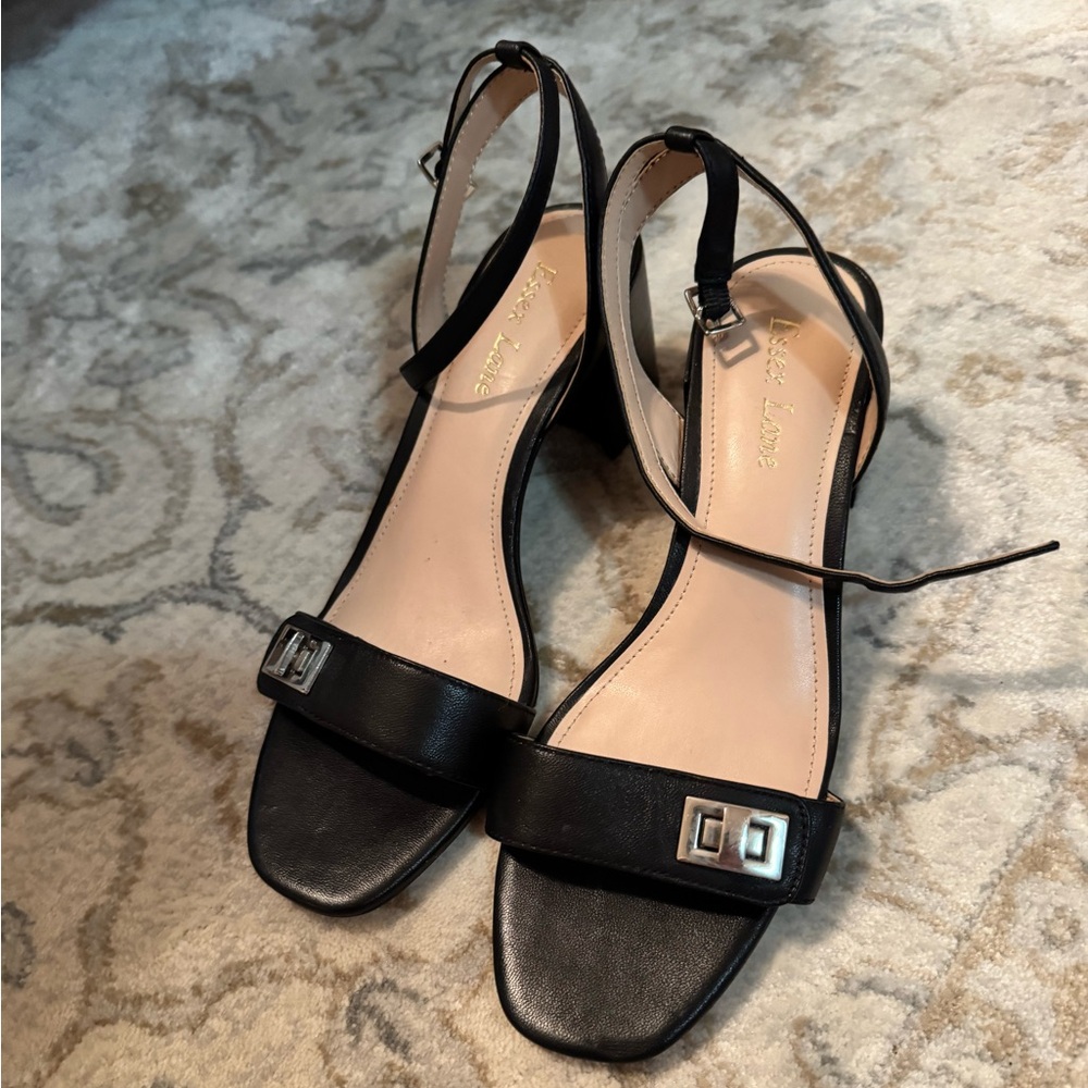 Essex Lane Black Heeled Sandals